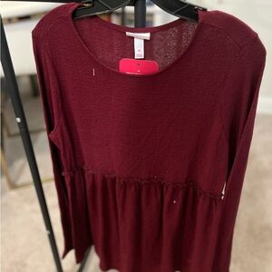 Women's Burgundy Top